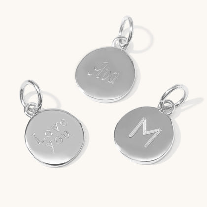 Personalised Disc & Letter Bracelet Silver